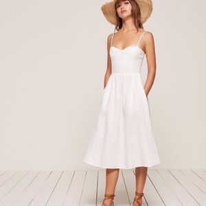 Reformation - White Linen Strappy Dress Size 10